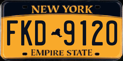 NY license plate FKD9120