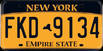 NY license plate FKD9134