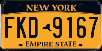 NY license plate FKD9167