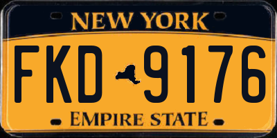 NY license plate FKD9176