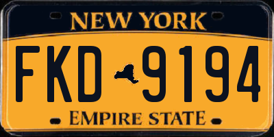 NY license plate FKD9194