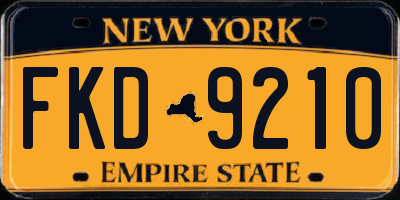 NY license plate FKD9210