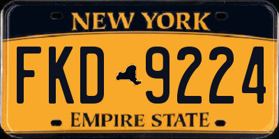 NY license plate FKD9224