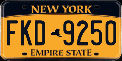 NY license plate FKD9250