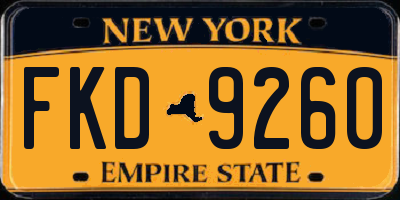 NY license plate FKD9260