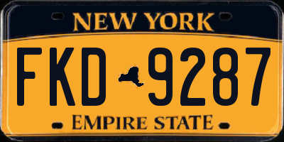 NY license plate FKD9287