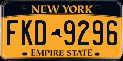 NY license plate FKD9296