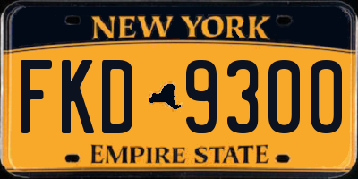 NY license plate FKD9300