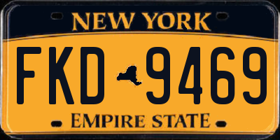 NY license plate FKD9469