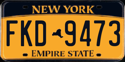 NY license plate FKD9473