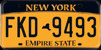 NY license plate FKD9493