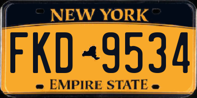 NY license plate FKD9534