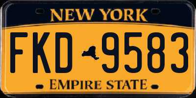 NY license plate FKD9583
