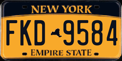 NY license plate FKD9584