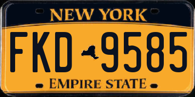 NY license plate FKD9585
