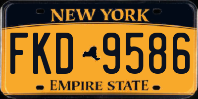 NY license plate FKD9586
