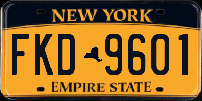 NY license plate FKD9601