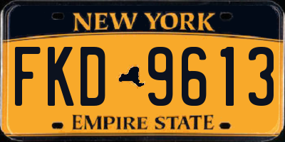 NY license plate FKD9613