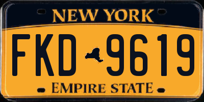 NY license plate FKD9619