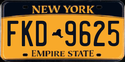 NY license plate FKD9625