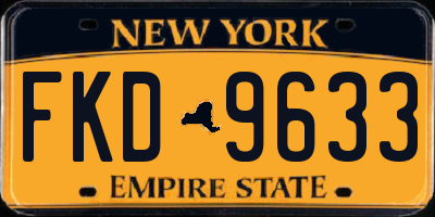 NY license plate FKD9633