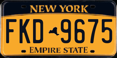 NY license plate FKD9675