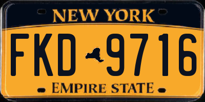 NY license plate FKD9716