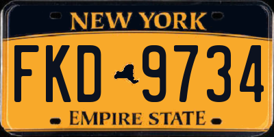 NY license plate FKD9734