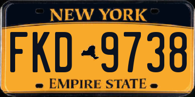 NY license plate FKD9738