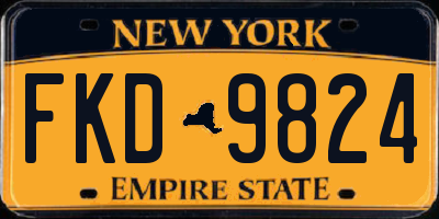 NY license plate FKD9824