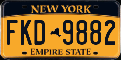 NY license plate FKD9882