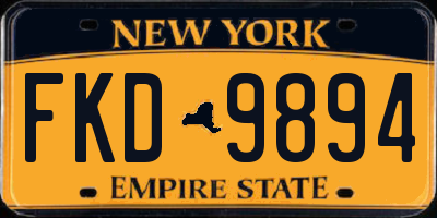 NY license plate FKD9894