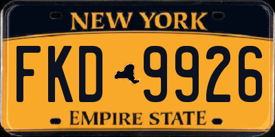 NY license plate FKD9926