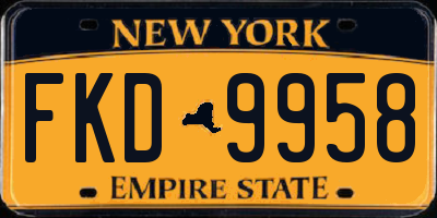 NY license plate FKD9958