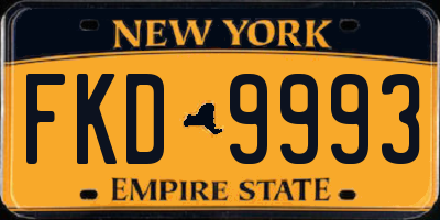 NY license plate FKD9993