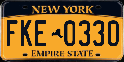NY license plate FKE0330
