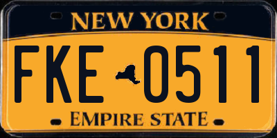 NY license plate FKE0511