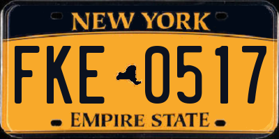NY license plate FKE0517