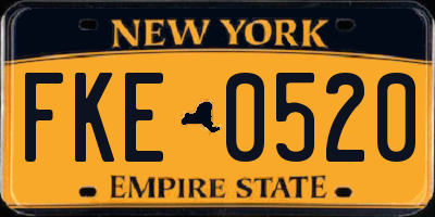 NY license plate FKE0520