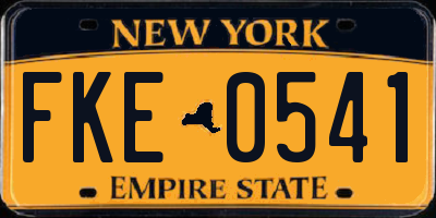 NY license plate FKE0541