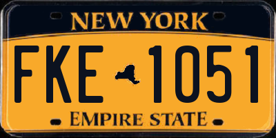 NY license plate FKE1051