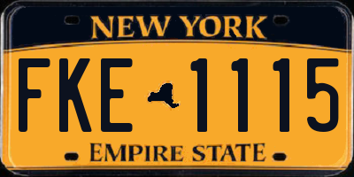 NY license plate FKE1115