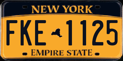 NY license plate FKE1125