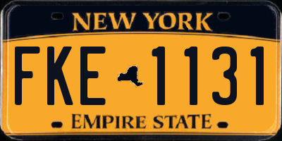 NY license plate FKE1131