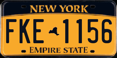 NY license plate FKE1156