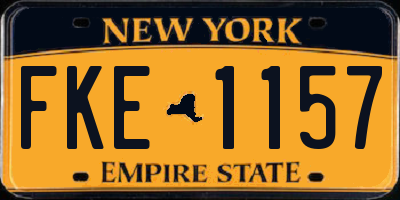 NY license plate FKE1157