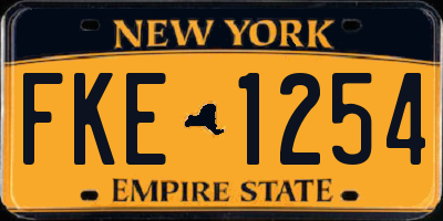 NY license plate FKE1254