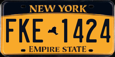 NY license plate FKE1424