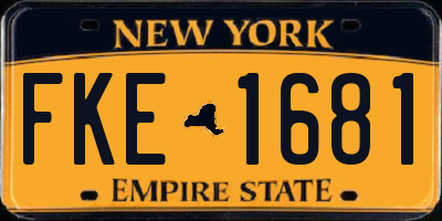 NY license plate FKE1681