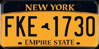 NY license plate FKE1730